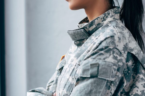 african american female soldier in military uniform